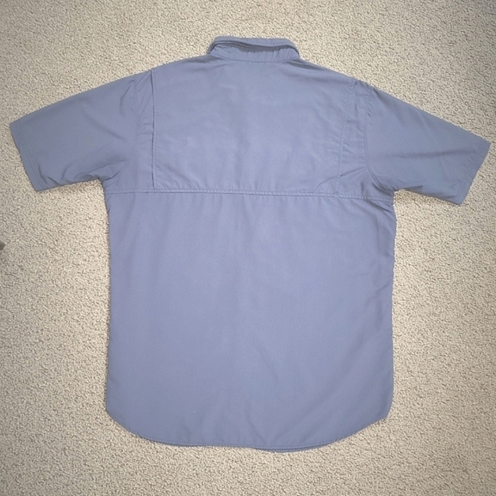 COLUMBIA OMNI-SHADE BLUE CASUAL BUTTON DOWN SHIRT SHORT SLEEVES MENS LARGE - Picture 3 of 9